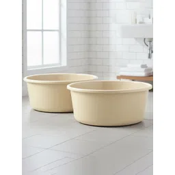 RUBOXA Beige 2 pieces Solid Plastic Bath Tub 45 L Each-picture-34