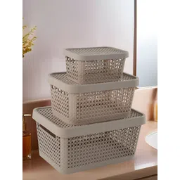 RUBOXA Beige 3 Pieces Stackable Multi-Utility Organiser-picture-17