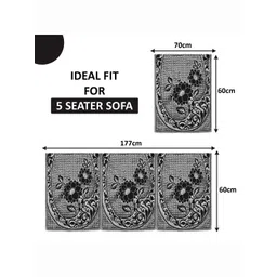 RUBOXA Black & White Printed Other Sofa Cover image 5