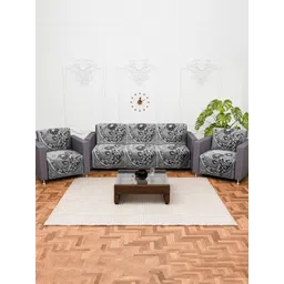 RUBOXA Black & White Printed Other Sofa Cover image 1