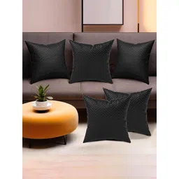 RUBOXA Black Set of 5 Striped Square Cushion Covers-picture-38