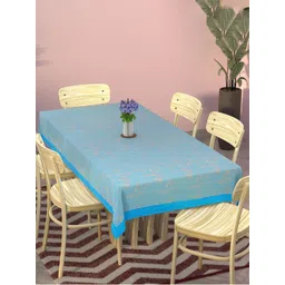 RUBOXA Blue Cotton 6-Seater Table Cover-picture-30