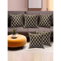RUBOXA Brown Set of 5 Ethnic Motifs Square Cushion Covers-picture-13