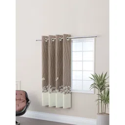 RUBOXA Cream-Coloured & Brown Floral Window Curtain-picture-30