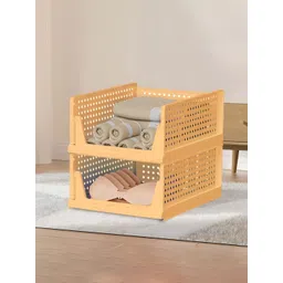 RUBOXA Cream-Coloured Set of 2 Regular Multi-Utility Organisers-image-37