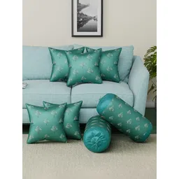RUBOXA Green Set of 7 Ethnic Motifs Square Cushion Covers-picture-12