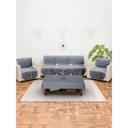 RUBOXA Grey Printed Cotton Sofa Cover-picture-22