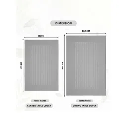 RUBOXA Grey Set of 2 Floral Anti-Skid Cotton 6-Seater Table Cover image 3