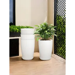 RUBOXA Plain Tower 4-Pcs White UV-ProtectedPlanters-image-9