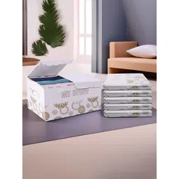 RUBOXA White & Beige 6 Pieces Gola Printed 2 Compartments Multi-Utility Organisers-picture-21