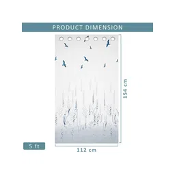 RUBOXA White & Blue Window Curtain image 5