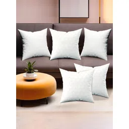 RUBOXA White Set of 5 Geometric Velvet Square Cushion Covers-picture-42