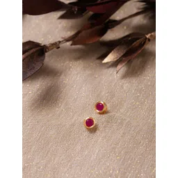 Ruby Raang Maroon Circular Studs Earrings-picture-22