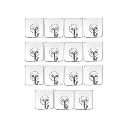 RUDRA 15Pcs Transparent Textured Self Adhesive Wall Hooks-picture-38