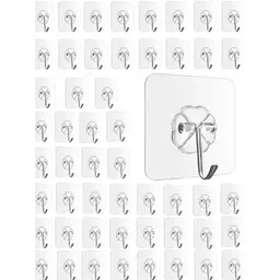 RUDRA 30Pcs Transparent Textured Self Adhesive Wall Hooks-picture-35