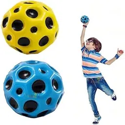RudraRoots Super Bouncy Rubber Moon Ball Toy for Kids and Adults with Craters - High Bounce, Textured Grip, Perfect for Playtime Fun - Return Gift Foam Ball, Multicolor (Pack of 2)-picture-11