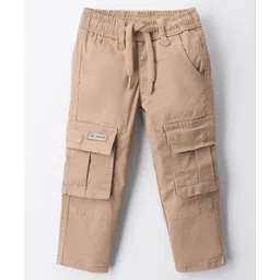 Ruff Cotton Woven Full Length Trouser With Cargo Pocket & Text Badge - Khaki-picture-17