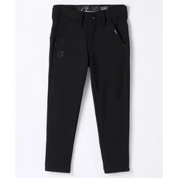 RUFF Cotton Woven Full Length Trouser With Logo Print - Black-picture-14
