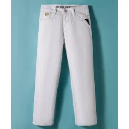 Ruff Denim Full Length Solid Colour Jeans - White-picture-12