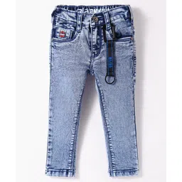 Ruff Full Length Washed Denim Jeans - Light Blue-picture-22