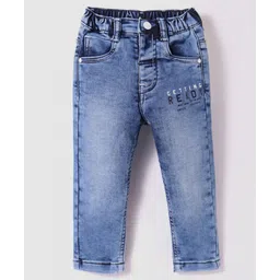 Ruff Full Length Washed Denim Jeans with Text Print - Light Blue-picture-18