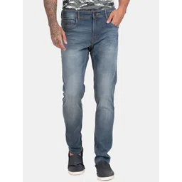 RUG WOODS Men Blue Low Distress Heavy Fade Stretchable Jeans-picture-16