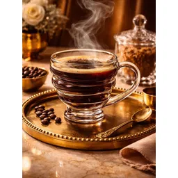 RUHANI HOMES Transparent Textured Glass Transparent Mugs Set of Cups and Mugs-picture-38