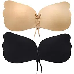 ruloksha Invisible Nipple Covers, Breast Lift Pasties Silicone Sticky Bra, Backless Strapless Reusable Push Up Breast Lift Nipple Covers for Women(Multicolor) (Bra 2) Multicolour-picture-55