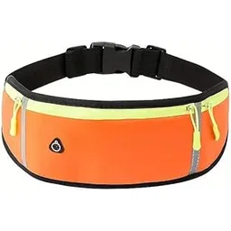 Running Belt with Waterproof Adjustable Elastic Strap, Sweatproof waistpacks with Large Capacity, Perfect for Running and Outdoor Activities, Black, One Size (Running Belt Orange)-picture-16