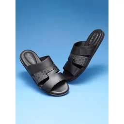 Ruosh Men Textured Leather Comfort Sandals-picture-35