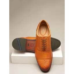 Ruosh Men Textured Leather Formal Brogues-picture-16