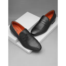 Ruosh Men Textured Leather Formal Loafers-picture-19