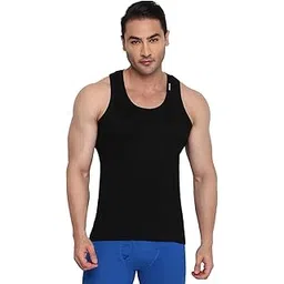 rupa frontline Colors Men's Round Neck Derby Vest|Pure Cotton with Super Stretchable Finish|Comfort Fit |Pack of 1 Black-picture-26