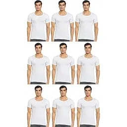 rupa frontline Men's Cotton Solid White Round Neck Half Sleeve Vest (#FL-Sky-White-RNS)-picture-11