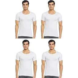 rupa frontline Men's Cotton Western Solid Vest (Pack of 4) (Frontline-Sky-White-RNS-4-85_White-picture-36