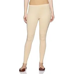 rupa Softline 4D Cotton Stretch Comfort Ankle Leggings for Women,All-Purpose Fashion for Western, Ethnic, Sporty, and Casual Wear - Ankle-Length, Solid Color, Pack of 1 Cream | Rise Style: Mid Rise L-picture-24