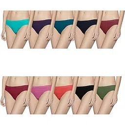rupa softline Women's High Rise,All-Day Fresh Cotton Hipster Panties, Inner Elastic Waistband, Regular Fit,Full Coverage,Assorted Solid Color, Pack of 10-picture-30
