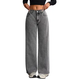 rusticblooms Women Loose Fit Mid Rise Grey Jeans-picture-11