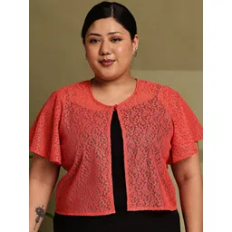 Rute Self Design Open Front Cotton Sheer Crop Shrug-picture-30