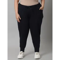 Rute Women Blue Plus Size Cotton Joggers-picture-34