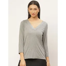 Rute Women Grey Melange Solid Top-picture-32