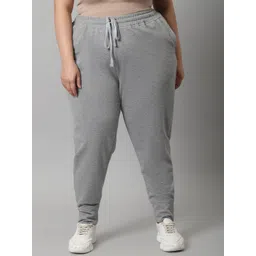 Rute Women Grey Plus Size Cotton Joggers-picture-23