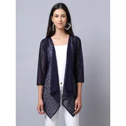 Rute Women Navy Blue Cotton Shrug-picture-18