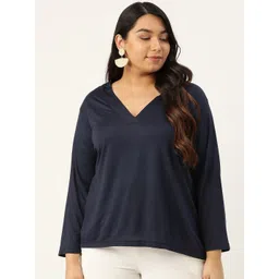 Rute Women Navy Blue Solid Plus Size Top-picture-16