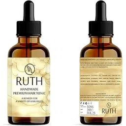 RUTH Handmade Premium Hair Tonic 50ML, A remedy for a Variety of Issues | With Anti-dandruff Properties | Gives Long, Strong & Thick Hair | For All Hair Types-picture-50