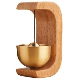 rutvik Elegant Wood & Brass Magnetic Doorbell | Dopamine Decor Wind Chime Wood Windchime-picture-11
