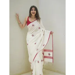 Ruuprekha Ethnic Motifs Pure Cotton Fusion Khadi Saree-picture-37