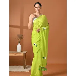 Ruuprekha Floral Embroidered Pure Cotton Saree-picture-15