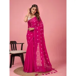 Ruuprekha Floral Embroidered Pure Cotton Saree image 1