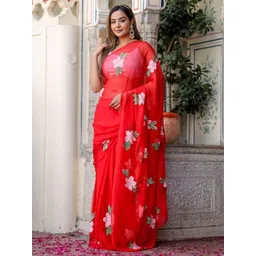 Ruuprekha Floral Hand Printed Pure Cotton Saree-picture-35